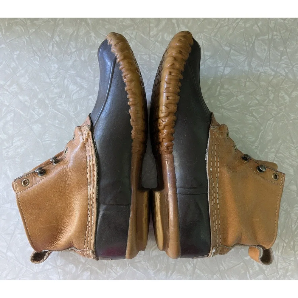 Vintage LL Bean Mens 9 Hunting Duck Boots Brown Tan Made in USA